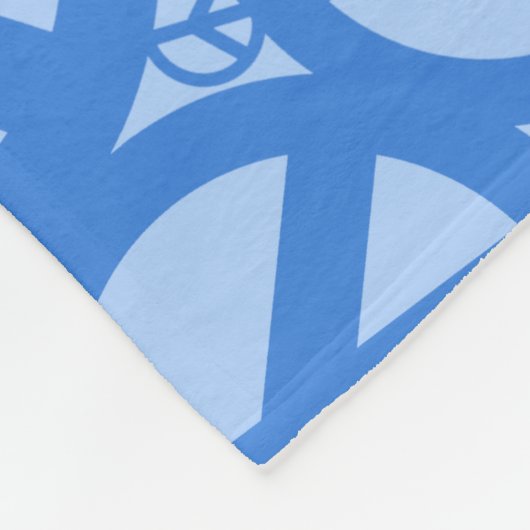 Peace Symbol Pattern Blue Fleecedecke (Ecke)
