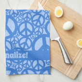 Peace Symbol Pattern Blue Geschirrtuch (Viertel Falte)
