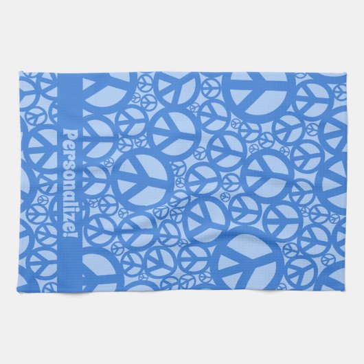 Peace Symbol Pattern Blue Geschirrtuch (Horizontal)