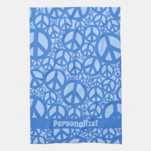 Peace Symbol Pattern Blue Geschirrtuch