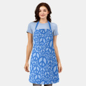 Peace Symbol Pattern Blue Schürze (Getragen)