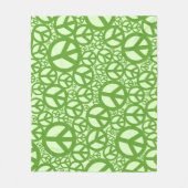 Peace Symbol Pattern Green Fleecedecke (Vorderseite)