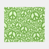 Peace Symbol Pattern Green Fleecedecke (Vorderseite (Horizontal))