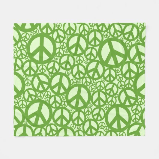 Peace Symbol Pattern Green Fleecedecke (Vorderseite (Horizontal))