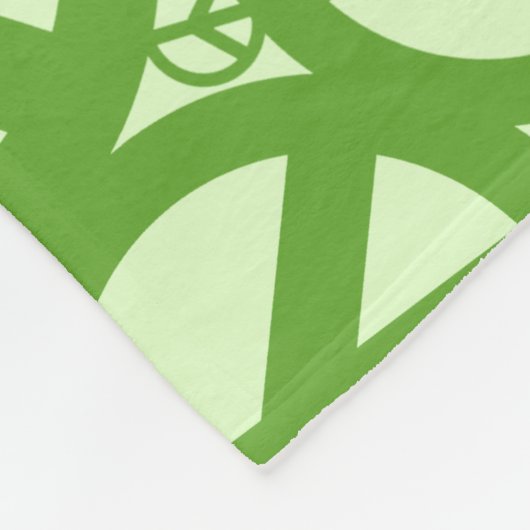 Peace Symbol Pattern Green Fleecedecke (Ecke)