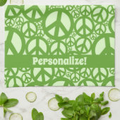 Peace Symbol Pattern Green Geschirrtuch (Gefaltet)