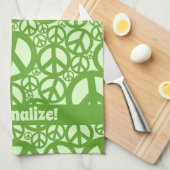Peace Symbol Pattern Green Geschirrtuch (Viertel Falte)