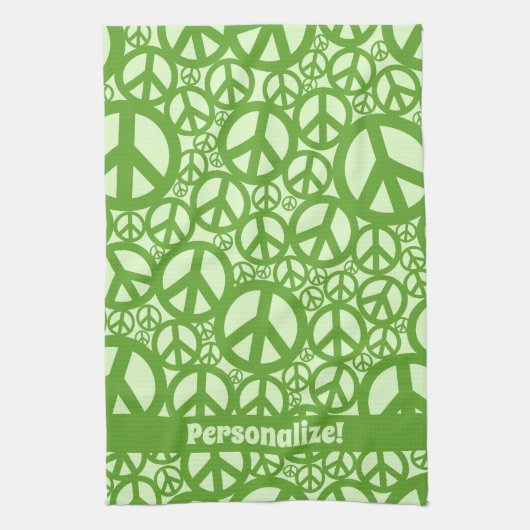 Peace Symbol Pattern Green Geschirrtuch (Vertikal)