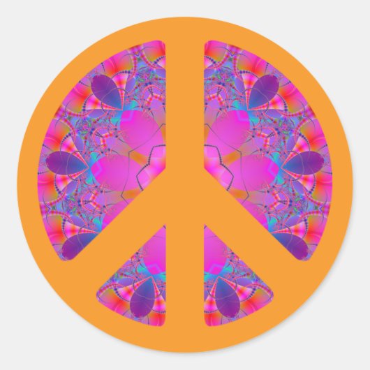 Peace Symbol psychedelic Aufkleber (Vorderseite)
