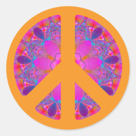 Peace Symbol psychedelic Aufkleber