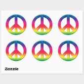 Peace Symbol Rainbow Spectrum, Power des Friedens Runder Aufkleber (Blatt)