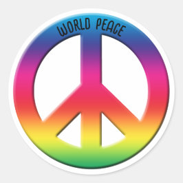 Peace Symbol Rainbow Spectrum, Power des Friedens Runder Aufkleber