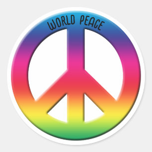 Peace Symbol Rainbow Spectrum, Power des Friedens Runder Aufkleber