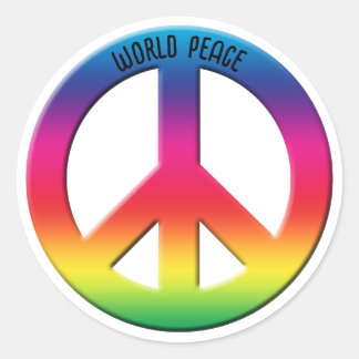 Peace Symbol Rainbow Spectrum, Power des Friedens Runder Aufkleber