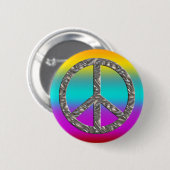 PEACE-Symbol - SILVER Button (Vorne & Hinten)