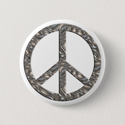 PEACE-Symbol - SILVER Button (Vorderseite)