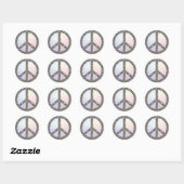 PEACE-Symbol - SILVER | Farblicht Runder Aufkleber (Blatt)