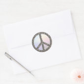 PEACE-Symbol - SILVER | Farblicht Runder Aufkleber (Umschlag)