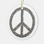PEACE-Symbol - SILVER & GOLD Keramikornament (Links)