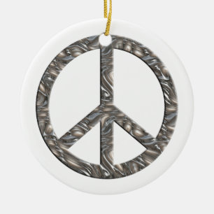 PEACE-Symbol - SILVER Keramikornament