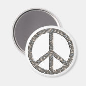 PEACE-Symbol - SILVER Magnet (Vorderseite/Rückseite)