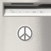 PEACE-Symbol - SILVER Magnet (In Situ (Geschirrspüler))