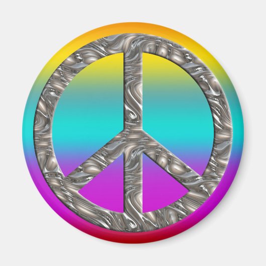 PEACE-Symbol - SILVER Magnet (Vorne)