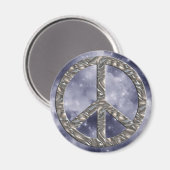 PEACE-Symbol - SILVER Magnet (Vorderseite/Rückseite)