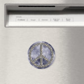 PEACE-Symbol - SILVER Magnet (In Situ (Geschirrspüler))