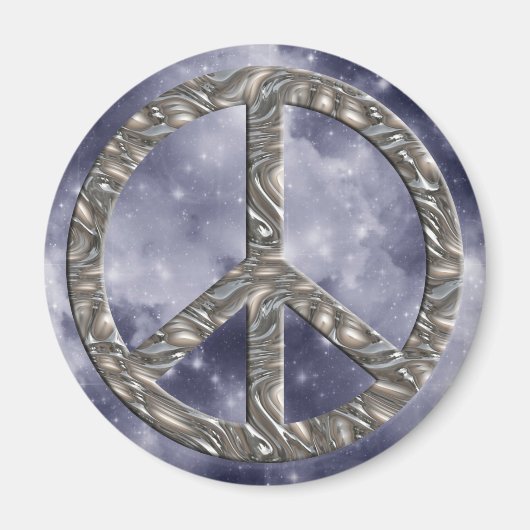 PEACE-Symbol - SILVER Magnet (Vorne)
