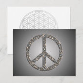 PEACE-Symbol - SILVER Postkarte (Vorne/Hinten)