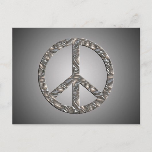 PEACE-Symbol - SILVER Postkarte (Vorderseite)