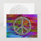 PEACE-Symbol - SILVER Postkarte (Vorne/Hinten)
