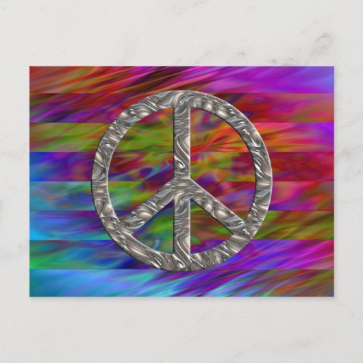 PEACE-Symbol - SILVER Postkarte (Vorderseite)