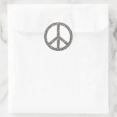 PEACE-Symbol - SILVER Runder Aufkleber (Tasche)