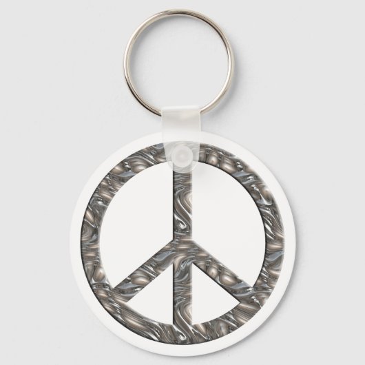 PEACE-Symbol - SILVER Schlüsselanhänger (Vorderseite)