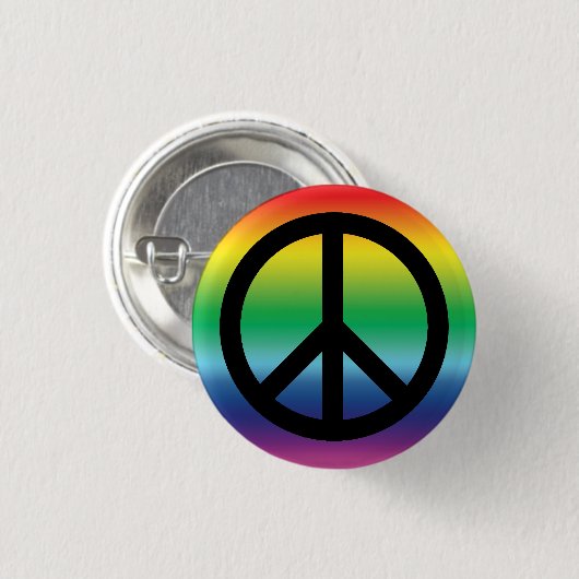Peace Symbol stolz lgbt lgbtq Gay Regenbogenfarben Button (Vorne & Hinten)