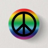 Peace Symbol stolz lgbt lgbtq Gay Regenbogenfarben Button (Vorderseite)