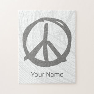 Peace Symbol Vintag Sign for Friedlich Hippie Puzzle