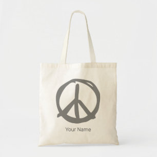 Peace Symbol Vintag Sign for Friedlich Hippie Tragetasche