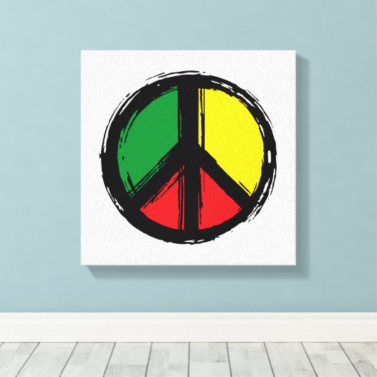 Peace Symbol with reaggae colors Leinwanddruck (Insitu (Holzboden))