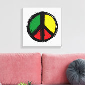 Peace Symbol with reaggae colors Leinwanddruck (Insitu (Wohnzimmer))