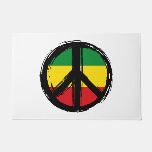 Peace Symbol with reaggae style Fußmatte (Vorderseite)