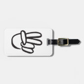 PEACE Symbol-Zeichen Hippie 60er Liebe V Hand Blac Gepäckanhänger (Vorderseite horizontal)