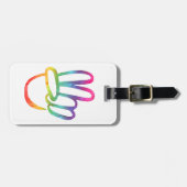 PEACE Symbol-Zeichen Hippie Krawatte-Dye 60er Lieb Gepäckanhänger (Vorderseite horizontal)