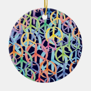 Peace Symbols Art Keramikornament