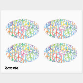 Peace Symbols Art Ovaler Aufkleber (Blatt)