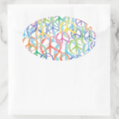 Peace Symbols Art Ovaler Aufkleber (Tasche)