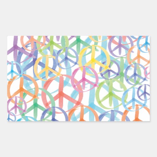 Peace Symbols Art Rechteckiger Aufkleber (Vorderseite)