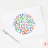 Peace Symbols Art Runder Aufkleber (Umschlag)